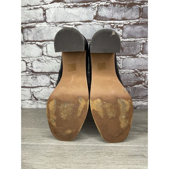 Madewell Brenner Black Brown Leather Block Heel Booties Zip Boots Women 9.5M US - Picture 7 of 16